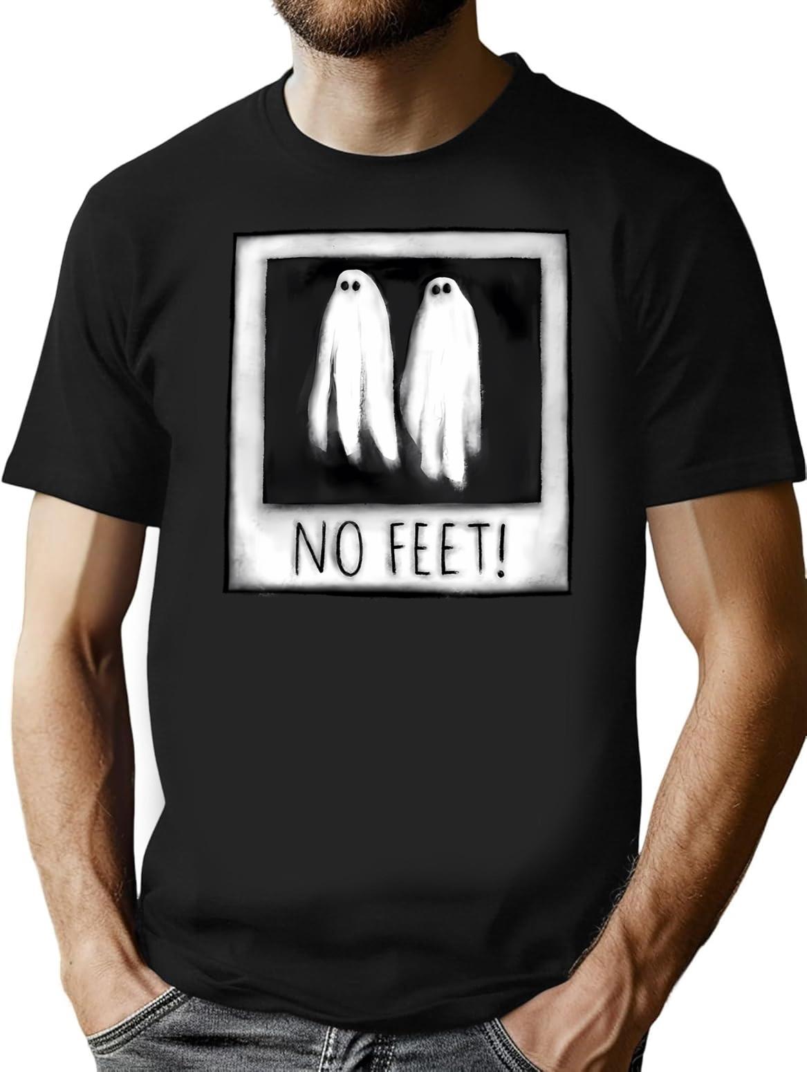 No Feet T-Shirt for Men & Women, T-Shirts Graphic Tee - Black