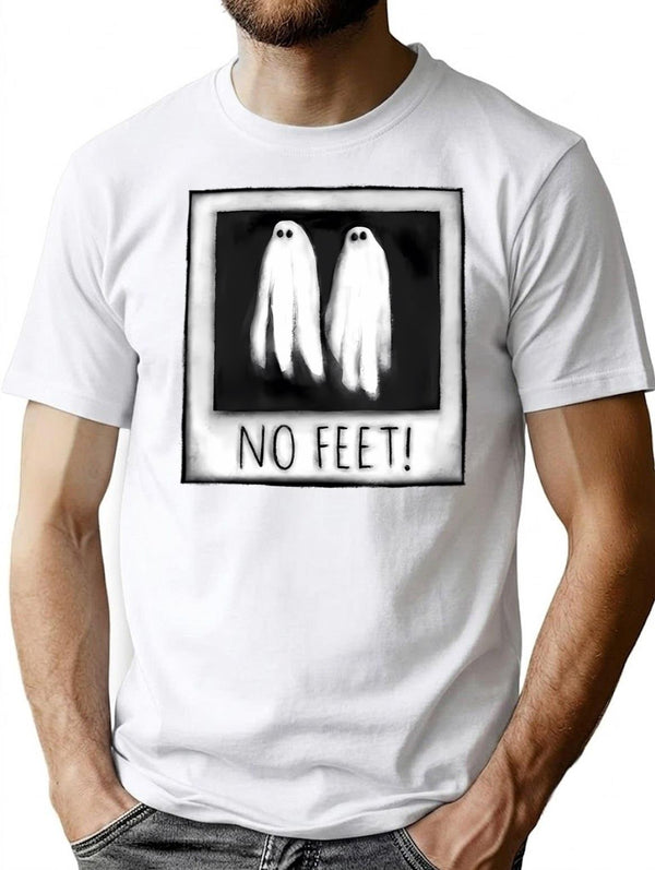 No Feet T-Shirt for Men & Women, T-Shirts Graphic Tee - White
