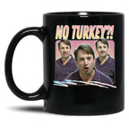 No Turkey Retro Peep Show Fan Art Black Coffee Mug, Gift Coffee Mug