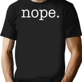 Nope Funny Minimalist Sarcastic Design Premium Heavyweight Cotton T-Shirt - Black