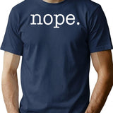 Nope Funny Minimalist Sarcastic Design Premium Heavyweight Cotton T-Shirt - Navy