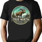 Northern Spirit Moose T-Shirt for Men & Women, T-Shirts Graphic Tee - Black