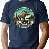 Northern Spirit Moose T-Shirt for Men & Women, T-Shirts Graphic Tee - Navy