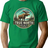 Northern Spirit Moose T-Shirt for Men & Women, T-Shirts Graphic Tee - Green