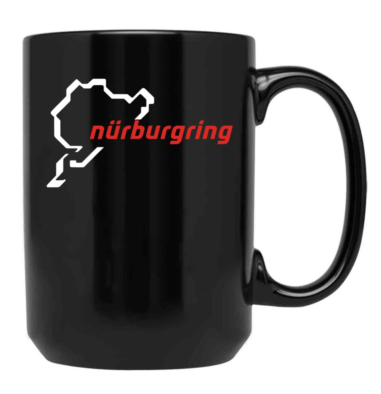 Nurburgring - Map Graphic Day Track Black Coffee Mug, Gift Coffee Mug