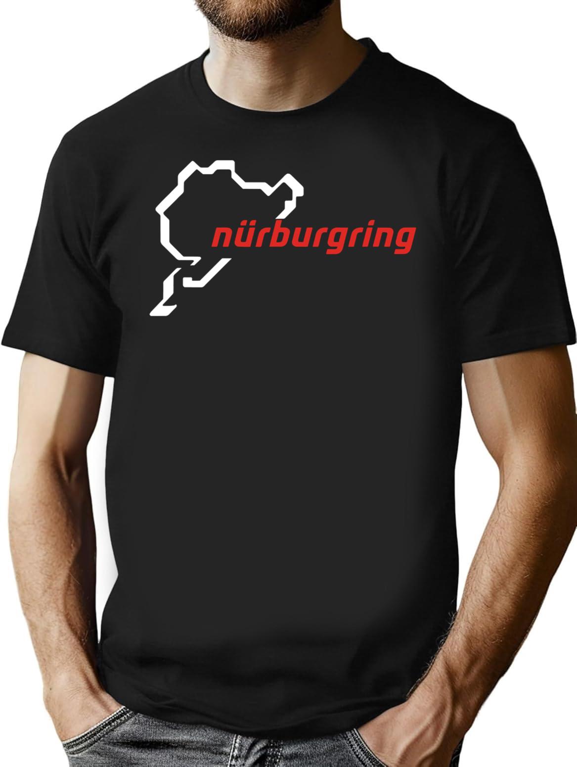 Nurburgring - Map Graphic Day Track Premium Heavyweight Cotton T-Shirt - Black
