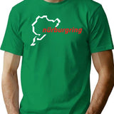 Nurburgring - Map Graphic Day Track Premium Heavyweight Cotton T-Shirt - Green