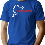 Nurburgring - Map Graphic Day Track Premium Heavyweight Cotton T-Shirt - Blue