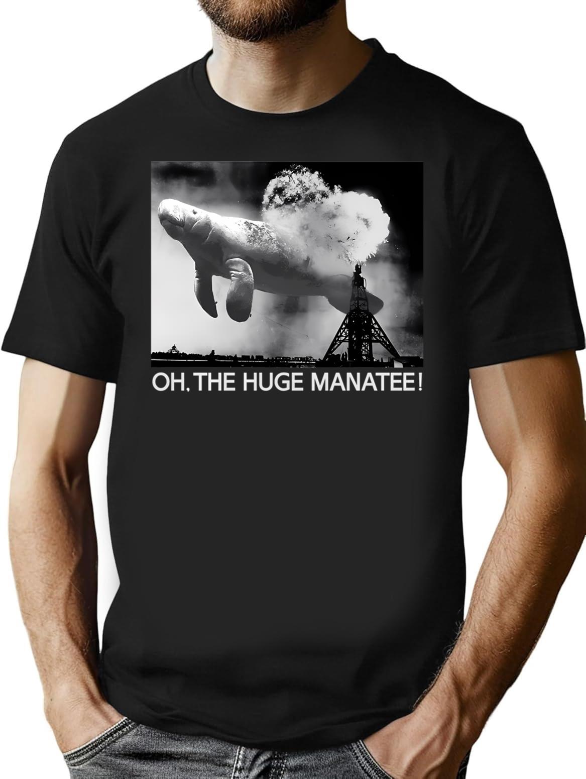 Oh The Huge Manatee Classic Meme T-Shirt for Men & Women, T-Shirts Graphic Tee - Black