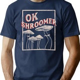 Ok Shroomer - Ok Boomer Who Shroom Magic Mushroom Distressed T-Shirt for Men & Women, T-Shirts Graphic Tee - Navy