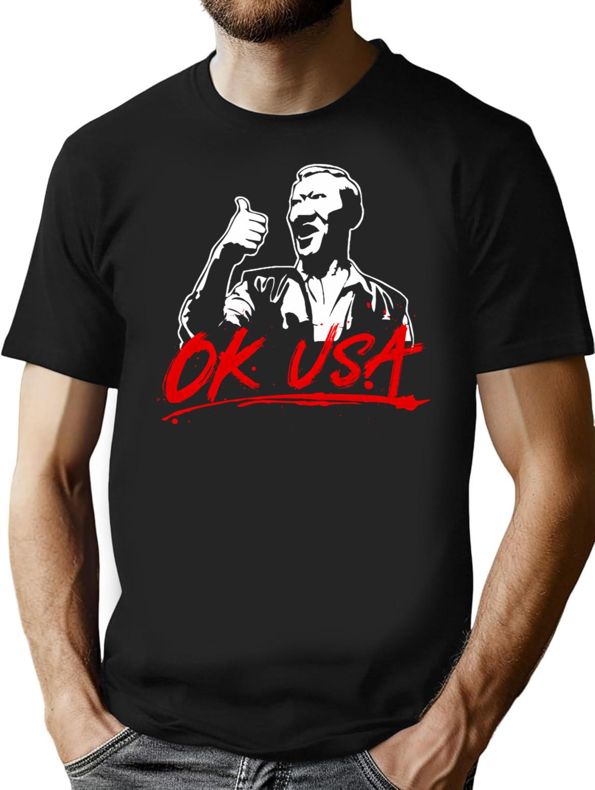 Ok Usa Bloodsport T-Shirt for Men & Women, T-Shirts Graphic Tee - Black