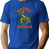 Old Rodeo Saloon Giddyup Buttercup. Vintage Cowgirl Pinup T-Shirt for Men & Women, T-Shirts Graphic Tee - Blue