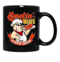 Old Row Smokin Meats and Clappin Cheeks BBQ Black Coffee Mug, Gift Coffee Mug - Black
