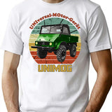 Old Unimog Retro (On Black) T-Shirt for Men & Women, T-Shirts Graphic Tee - White