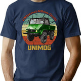 Old Unimog Retro (On Black) T-Shirt for Men & Women, T-Shirts Graphic Tee - Navy