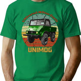 Old Unimog Retro (On Black) T-Shirt for Men & Women, T-Shirts Graphic Tee - Green