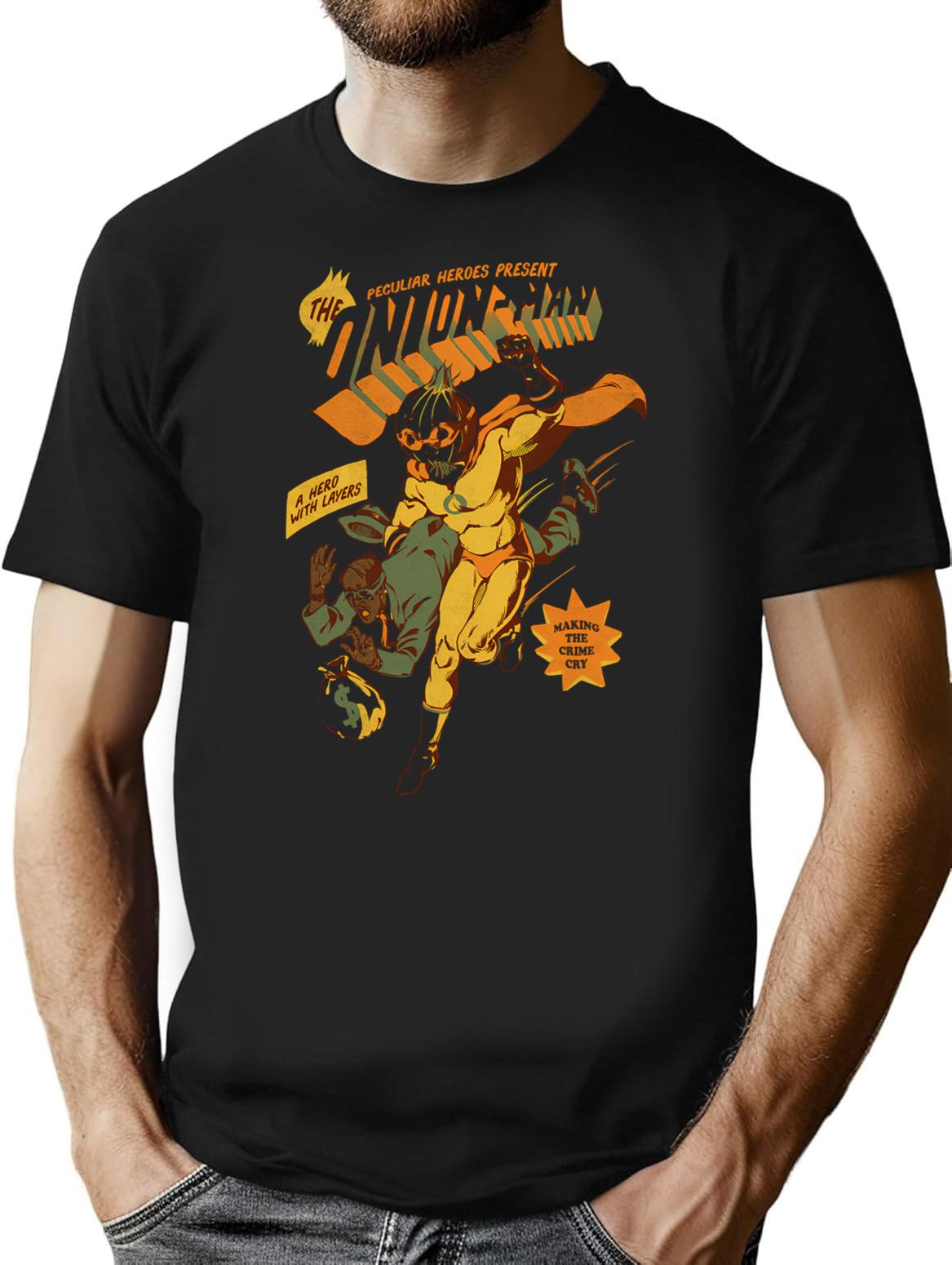 Onion Man T-Shirt for Men & Women, T-Shirts Graphic Tee - Black
