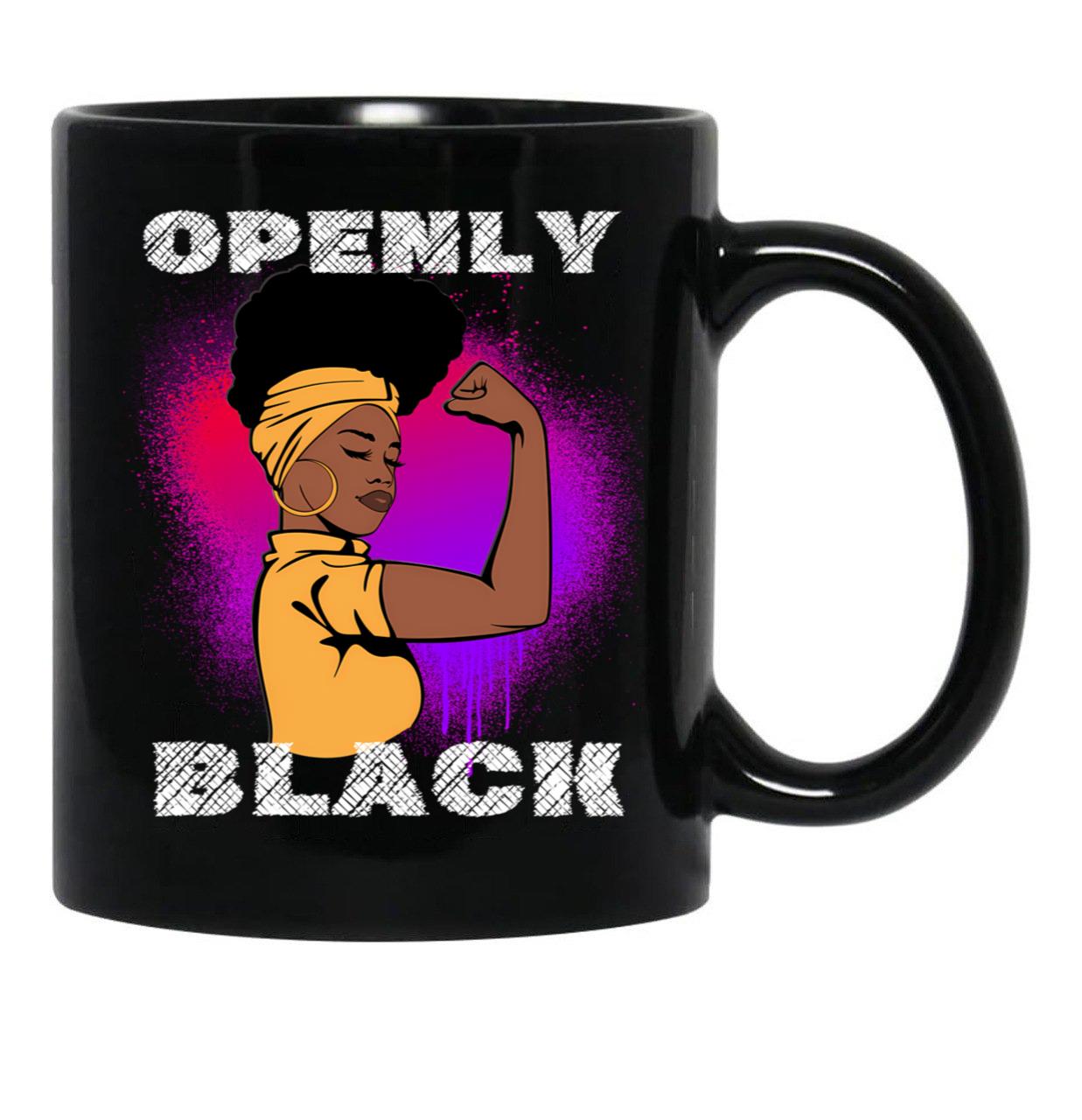 Openly Black Black Pride (1) Black Coffee Mug - Black