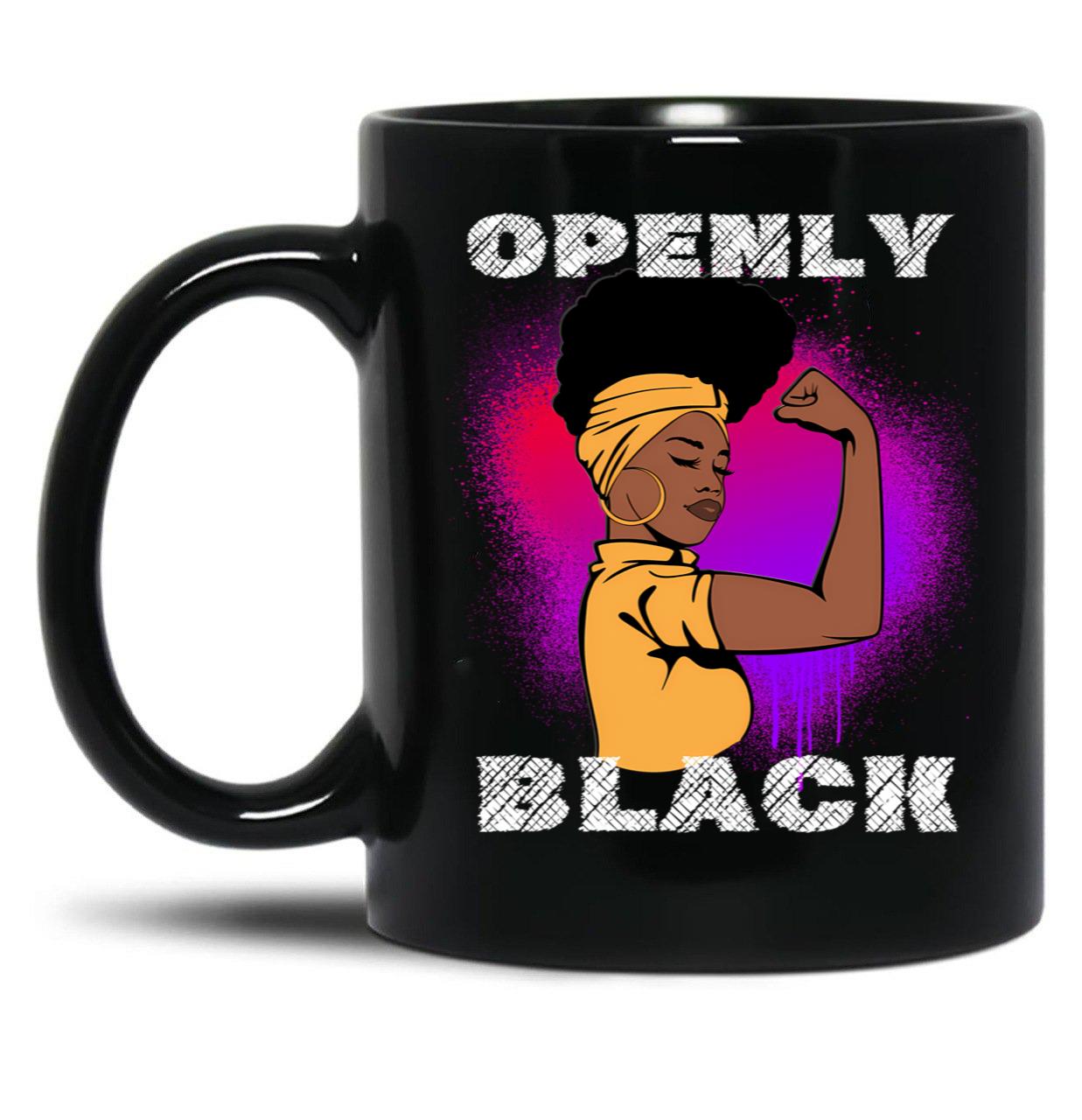 Openly Black Black Pride (1) Black Coffee Mug