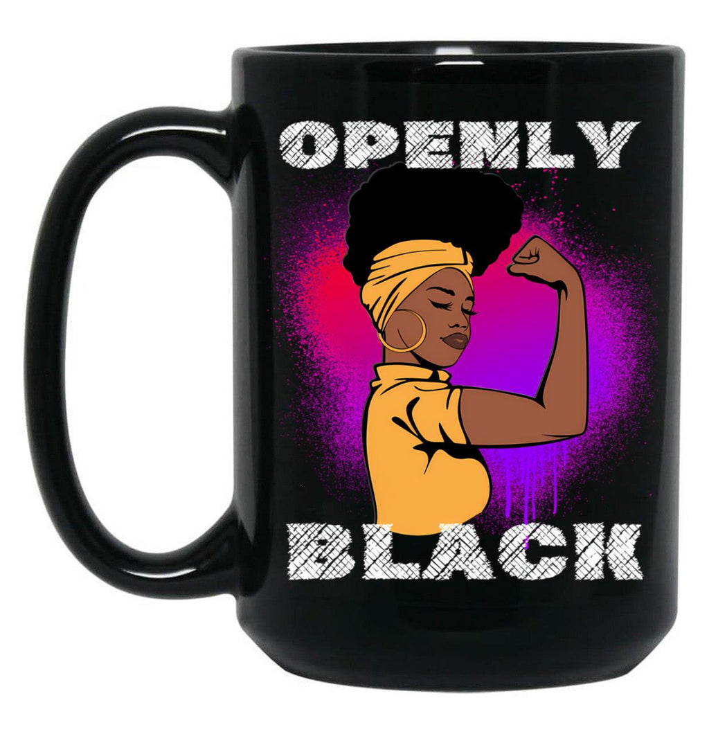 Openly Black Black Pride (1) Black Coffee Mug