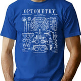 Optometrist Optometry Eye Doctor Tools Vintage Patent Print T-Shirt for Men & Women, T-Shirts Graphic Tee - Blue