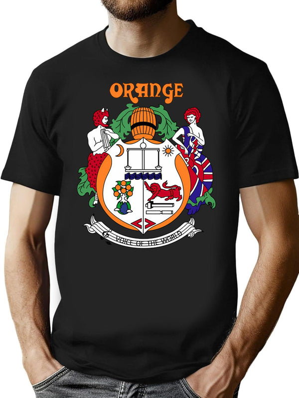 Orange Amps Vintage Crest T-Shirt for Men & Women, T-Shirts Graphic Tee - Black