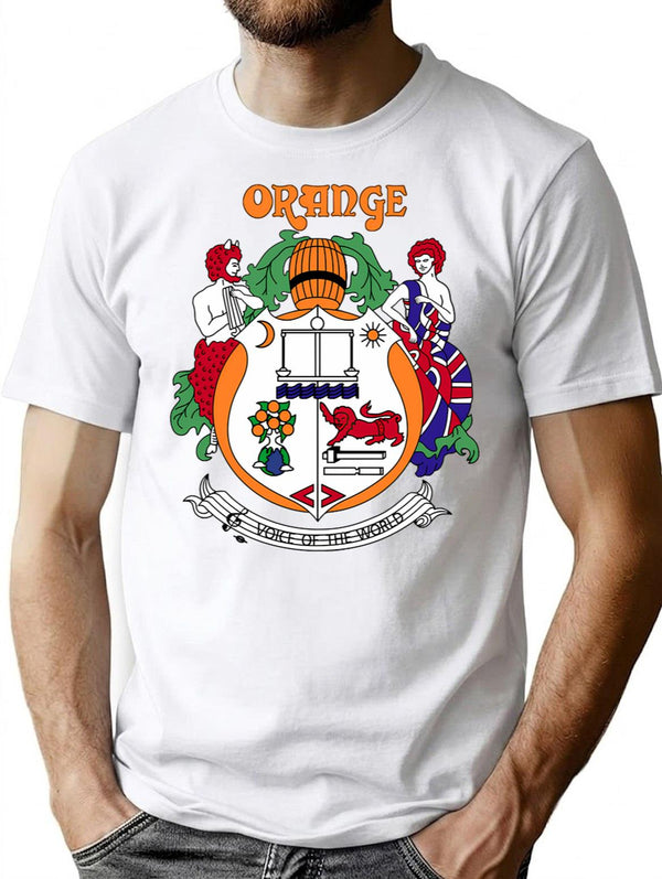 Orange Amps Vintage Crest T-Shirt for Men & Women, T-Shirts Graphic Tee - White