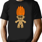 Orange Hair Troll Doll T-Shirt for Men & Women, T-Shirts Graphic Tee - Black