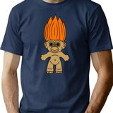 Orange Hair Troll Doll T-Shirt for Men & Women, T-Shirts Graphic Tee - Navy