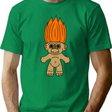 Orange Hair Troll Doll T-Shirt for Men & Women, T-Shirts Graphic Tee - Green
