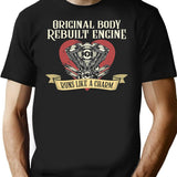 Original Body Rebuilt Engine Runs Like A Charm Vintage Heart Bypass Cabg Open-Heart Surgery Recovery Gifts T-Shirt for Men & Women, T-Shirts Graphic Tee - Black