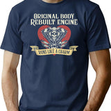 Original Body Rebuilt Engine Runs Like A Charm Vintage Heart Bypass Cabg Open-Heart Surgery Recovery Gifts T-Shirt for Men & Women, T-Shirts Graphic Tee - Navy