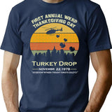 Original Funny Turkey Thanksgiving Day Wkrp T-Shirt for Men & Women, T-Shirts Graphic Tee - Navy