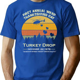 Original Funny Turkey Thanksgiving Day Wkrp T-Shirt for Men & Women, T-Shirts Graphic Tee - Blue