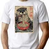 Otter Ramen Noodles Kawaii Japanese Food Art T-Shirt T-Shirt for Men & Women, T-Shirts Graphic Tee - White