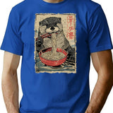 Otter Ramen Noodles Kawaii Japanese Food Art T-Shirt T-Shirt for Men & Women, T-Shirts Graphic Tee - Blue