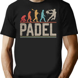 Padel Evolution Of Man Vintage Funny Padel Player T-Shirt for Men & Women, T-Shirts Graphic Tee - Black