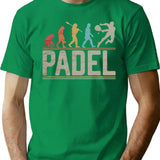 Padel Evolution Of Man Vintage Funny Padel Player T-Shirt for Men & Women, T-Shirts Graphic Tee - Green