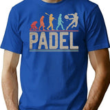Padel Evolution Of Man Vintage Funny Padel Player T-Shirt for Men & Women, T-Shirts Graphic Tee - Blue