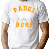 Padel Tennis Boss Vintage Distressed T-Shirt for Men & Women, T-Shirts Graphic Tee - White