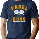 Padel Tennis Boss Vintage Distressed T-Shirt for Men & Women, T-Shirts Graphic Tee - Navy
