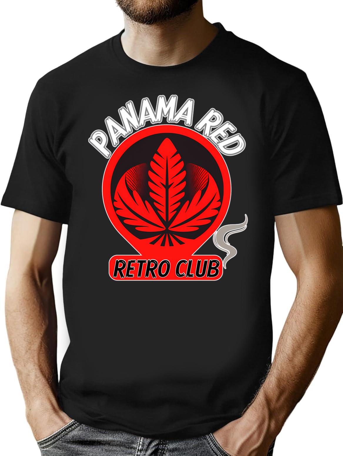 Panama Red Retro Club T-Shirt for Men & Women, T-Shirts Graphic Tee - Black
