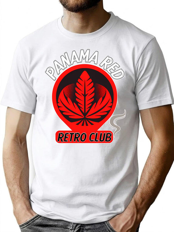 Panama Red Retro Club T-Shirt for Men & Women, T-Shirts Graphic Tee - White