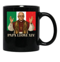 Papa Leone Xiv Italy Flag Cardinal Robert Prevost Pope Leo 14 Black Coffee Mug - Black