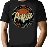 Papa Like A Grandpa Only Cooler Vintage Retro T-Shirt for Men & Women, T-Shirts Graphic Tee - Black