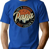 Papa Like A Grandpa Only Cooler Vintage Retro T-Shirt for Men & Women, T-Shirts Graphic Tee - Blue