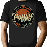 Pappy Like A Grandpa Only Cooler Vintage Retro T-Shirt for Men & Women, T-Shirts Graphic Tee - Black