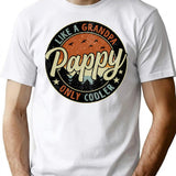 Pappy Like A Grandpa Only Cooler Vintage Retro T-Shirt for Men & Women, T-Shirts Graphic Tee - White