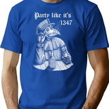 Party Like It'S 1347 - Vintage Chill Plague Doctor T-Shirt for Men & Women, T-Shirts Graphic Tee - Blue