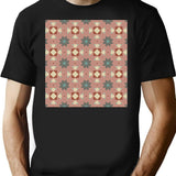 Pattern With Tiles.Pattern Seamless Wallpaper Texture Vector T-Shirt for Men & Women, T-Shirts Graphic Tee - Black